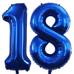 GOER number 18 foil balloon 42 inch adds a bold focal point for 18th birthday celebrations.