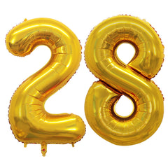 GOER Number 28 42-inch gold foil balloons for bold birthday decor