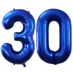 GOER number 30 blue foil balloon for 42-inch decor, reusable and eye-catching