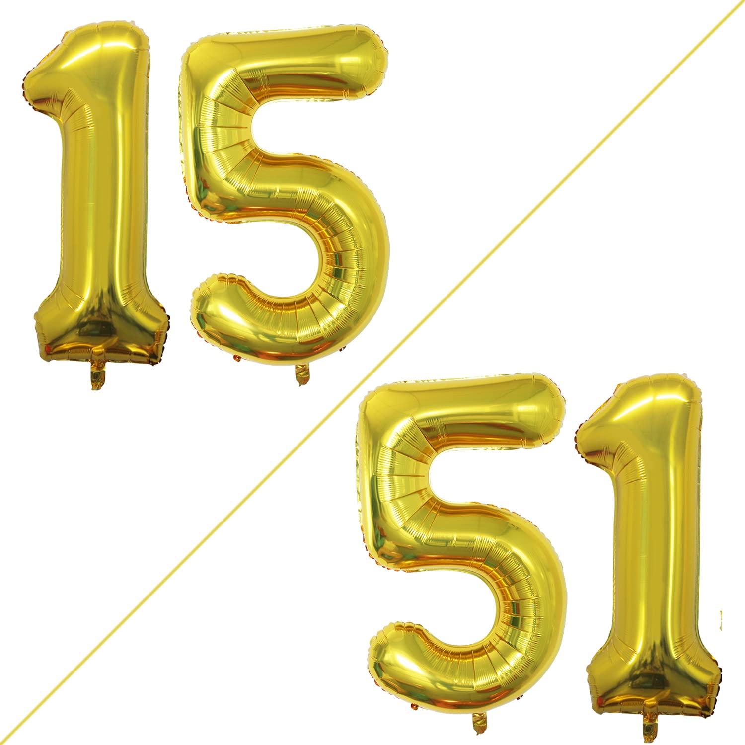 GOER Number 51 42inch foil balloons add elegant anniversary flair and easy display.