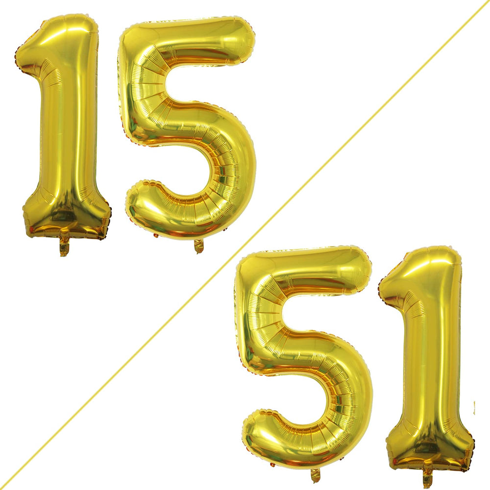 GOER Number 51 42inch foil balloons add elegant anniversary flair and easy display.