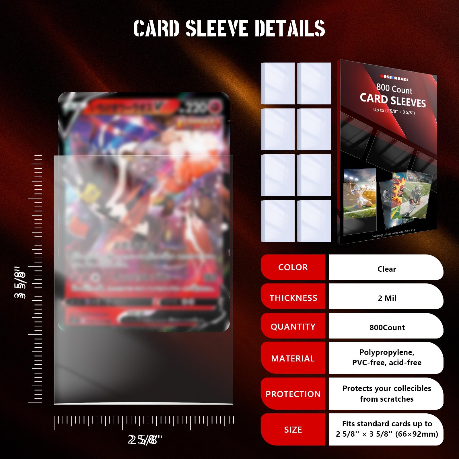 GOESCHANGE ultra-clear penny sleeves showcase card details for storage.