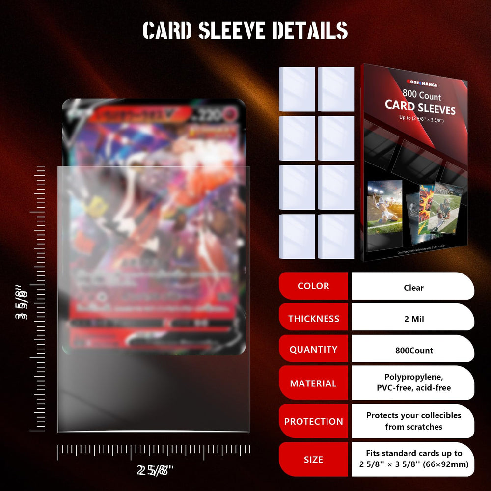 GOESCHANGE ultra-clear penny sleeves showcase card details for storage.