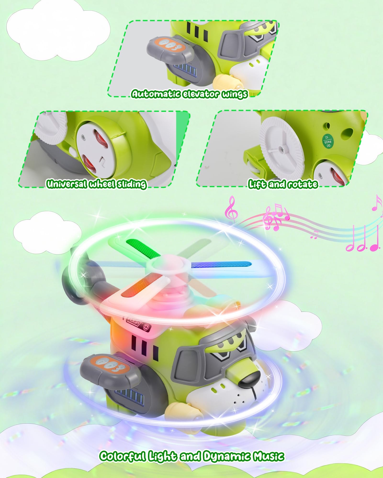 Gofimyee tiger helicopter bump-and-go action keeps kids engaged