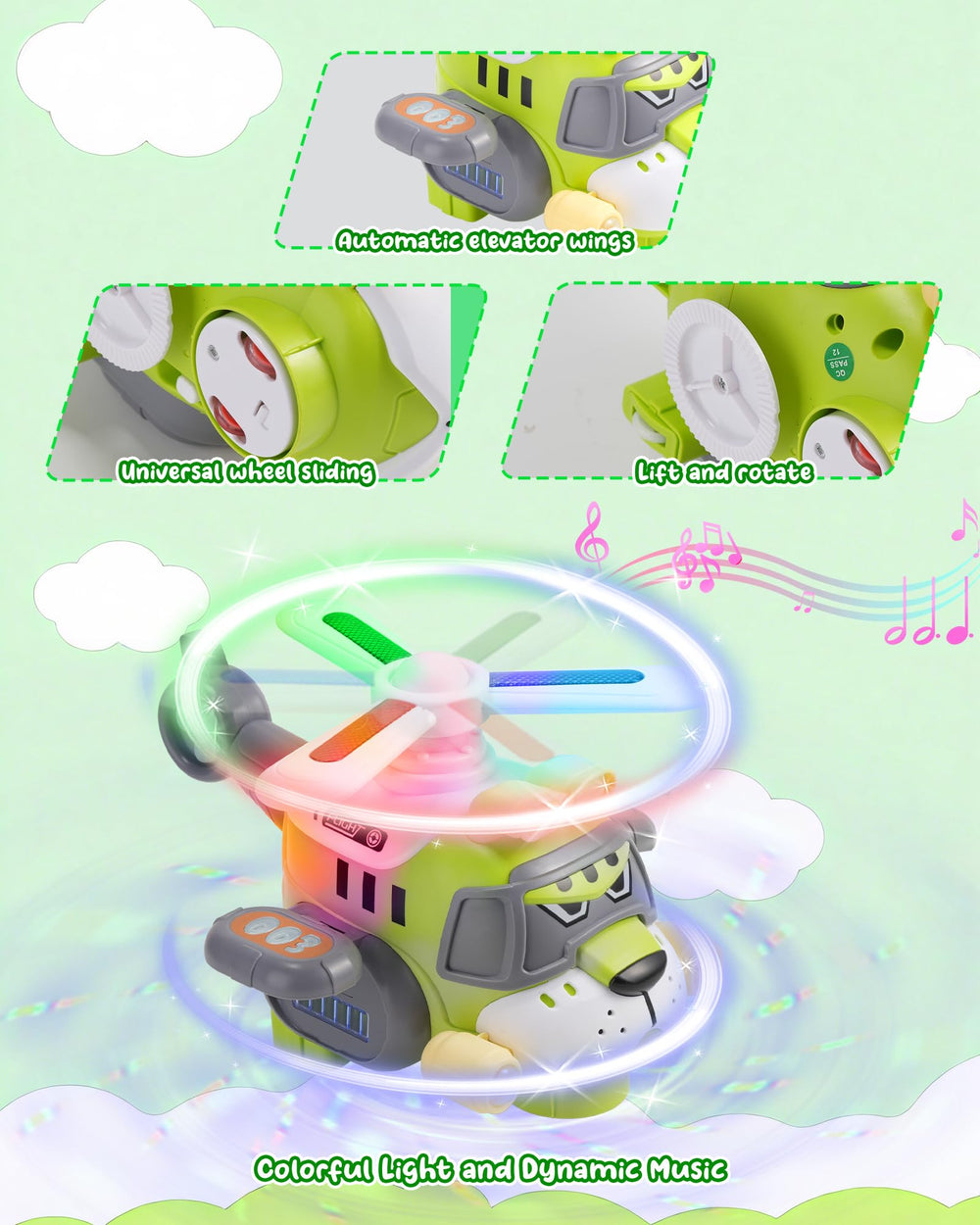 Gofimyee tiger helicopter bump-and-go action keeps kids engaged