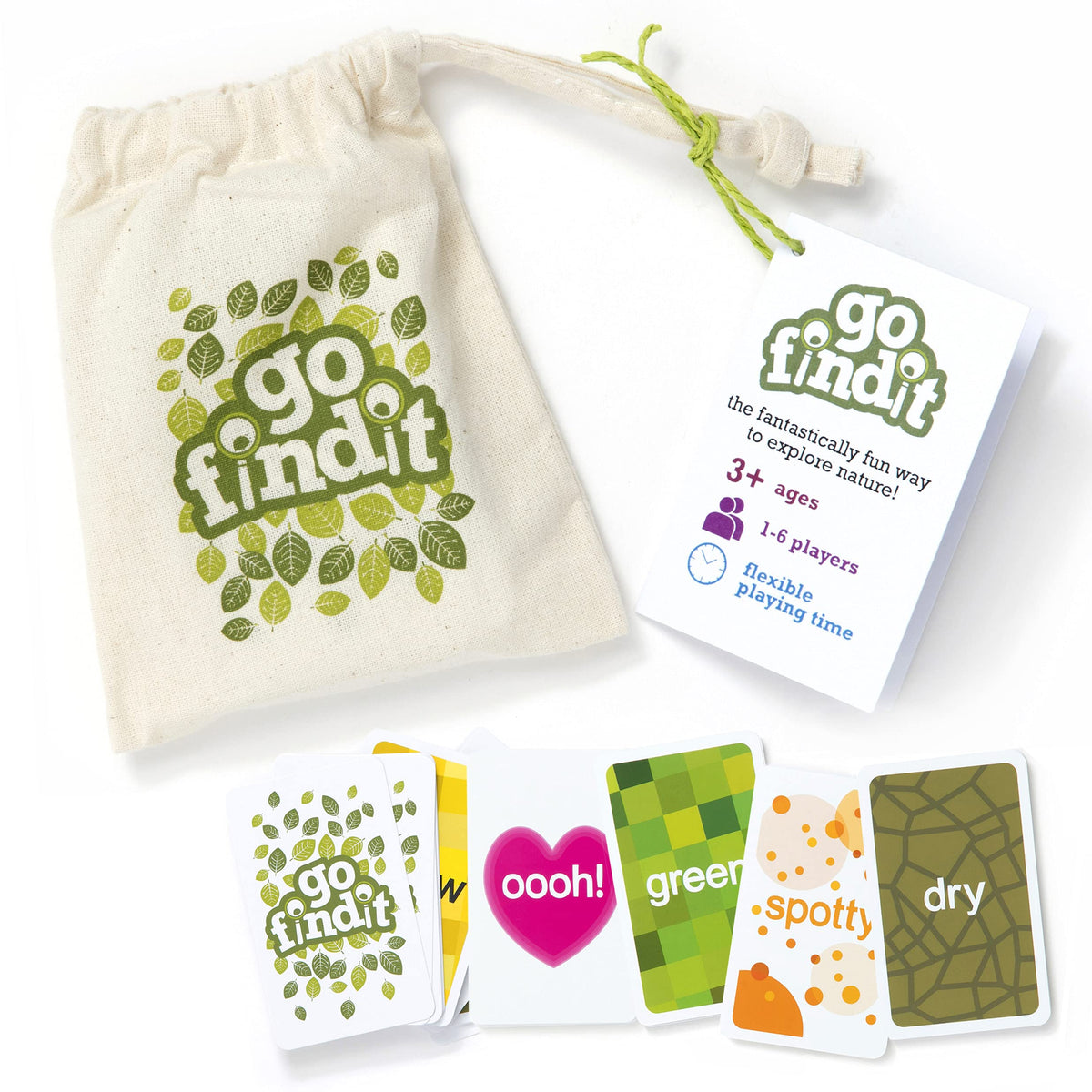 gofindit scavenger hunt cards packaged for easy outdoor play