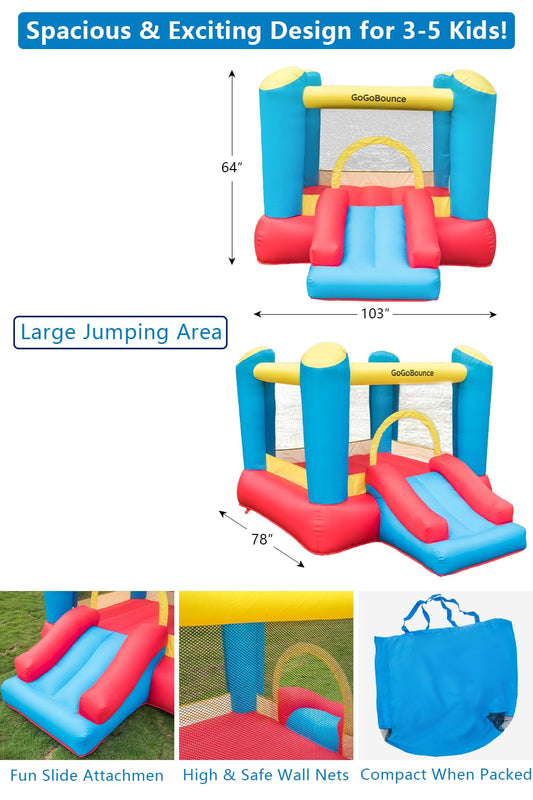 GoGoBounce bounce house with blower included for instant fun