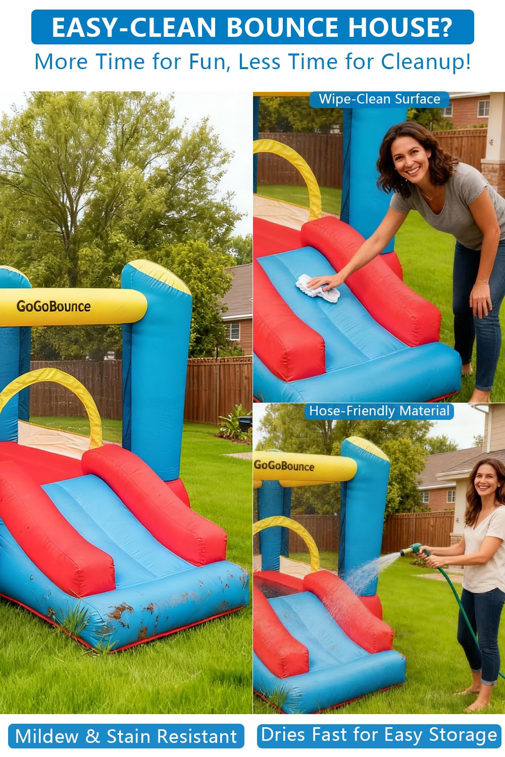 GoGoBounce durable oxford fabric for indoor and outdoor play