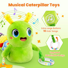 GoGonova teether and rattle caterpillar for soothing gums.