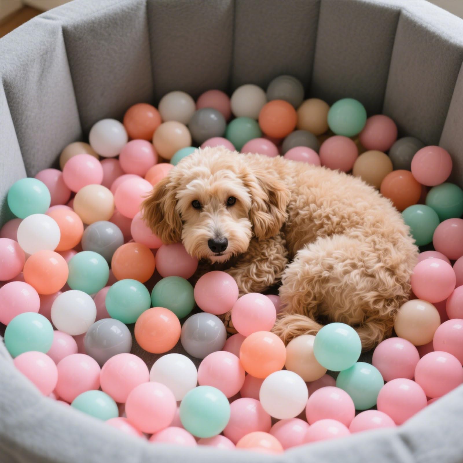 Durable, crush-resistant GOGOSO balls withstand active play with pets.