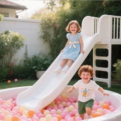 GOGOSO pastel balls brighten a backyard play area.