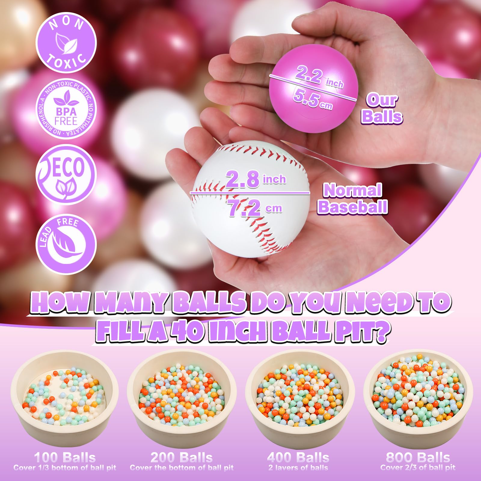 GOGOSO brightly colored ball pit balls ideal for toddler sensory play.