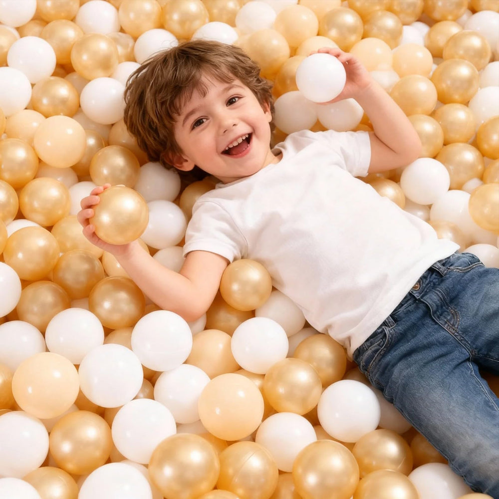 GOGOSO storage bag with brown ball pit balls, portable and tidy