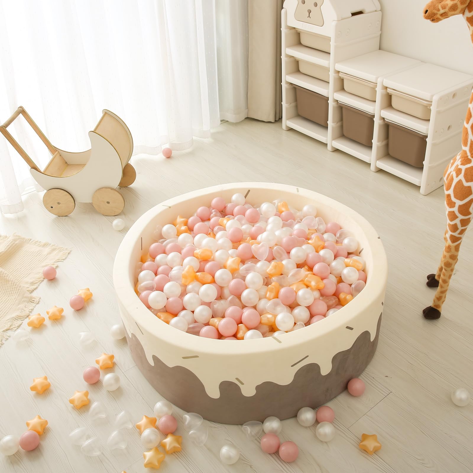 Colorful assortment of GOGOSO balls supports color recognition and imaginative activities