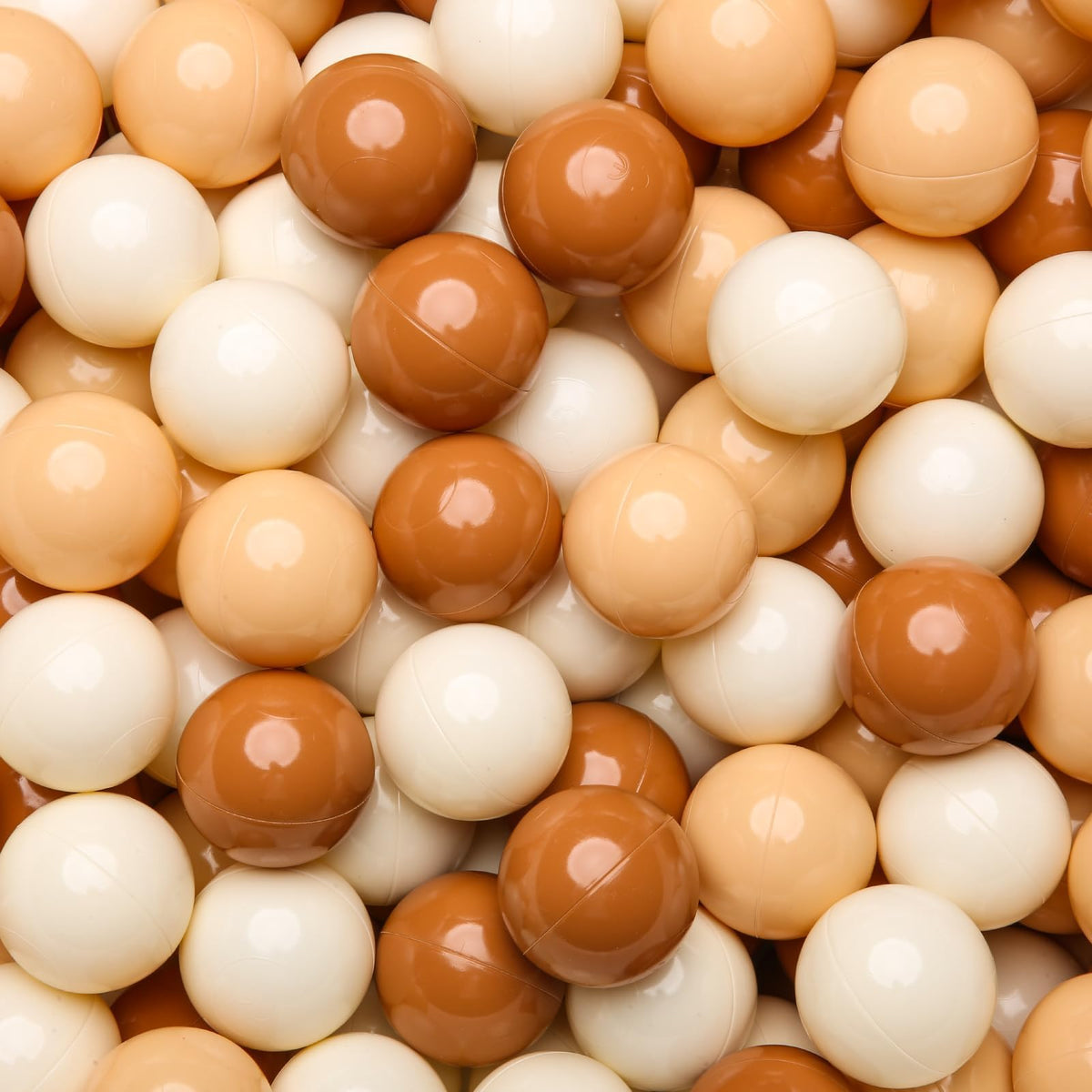 GOGOSO ball pit balls in cream, coffee, white for safe toddler play.