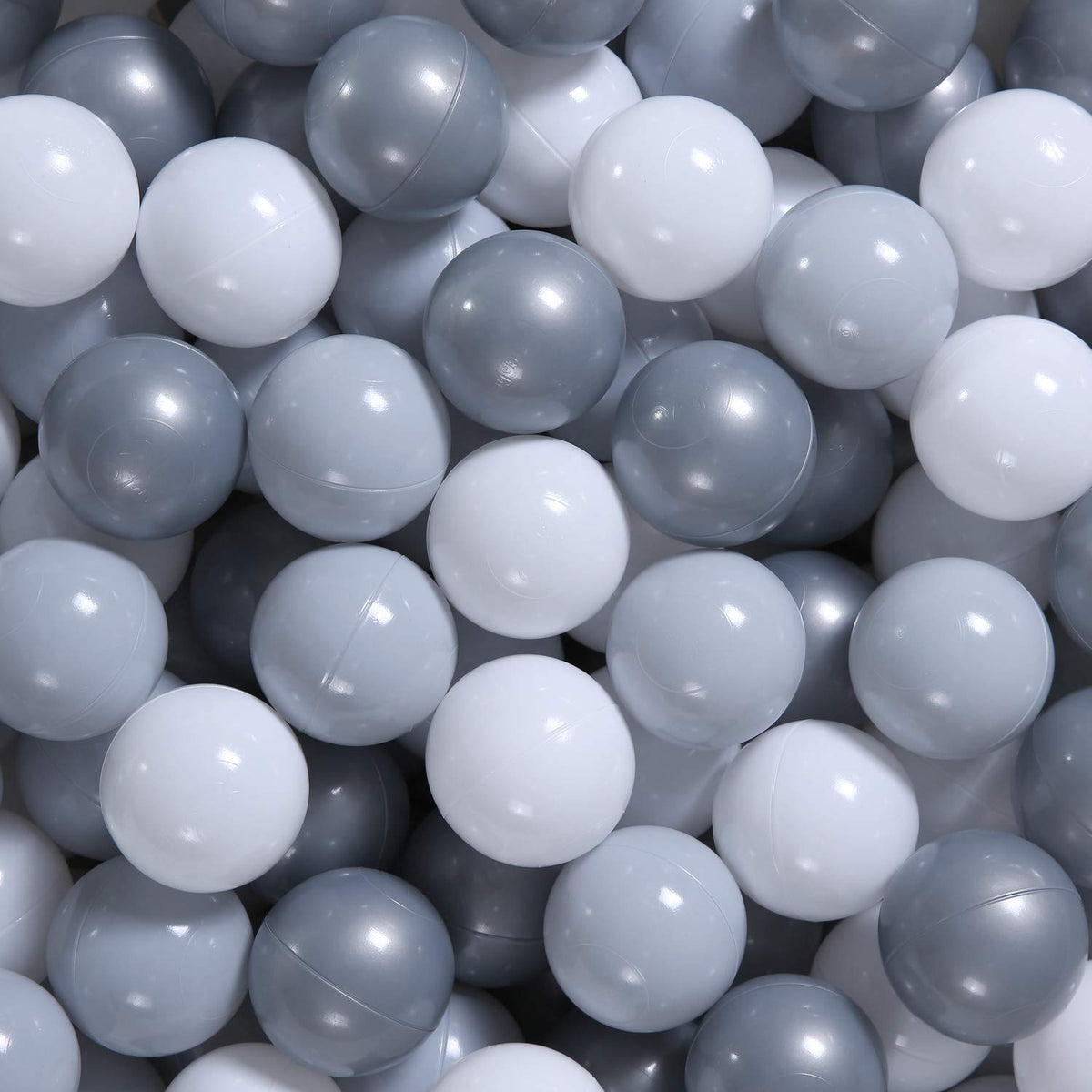 GOGOSO ball pit balls gray-pearl-white for soft, safe toddler play and sensory exploration.