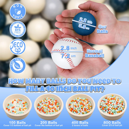 GOGOSO ball pit balls in gray color for calm, focused playtime
