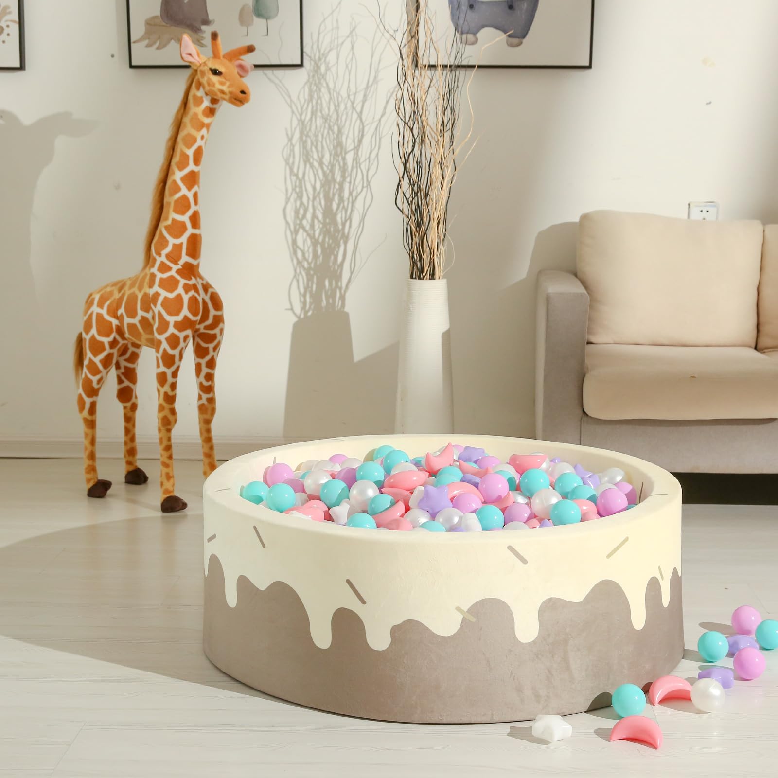 GOGOSO ball pit balls with pink moons support creative play.