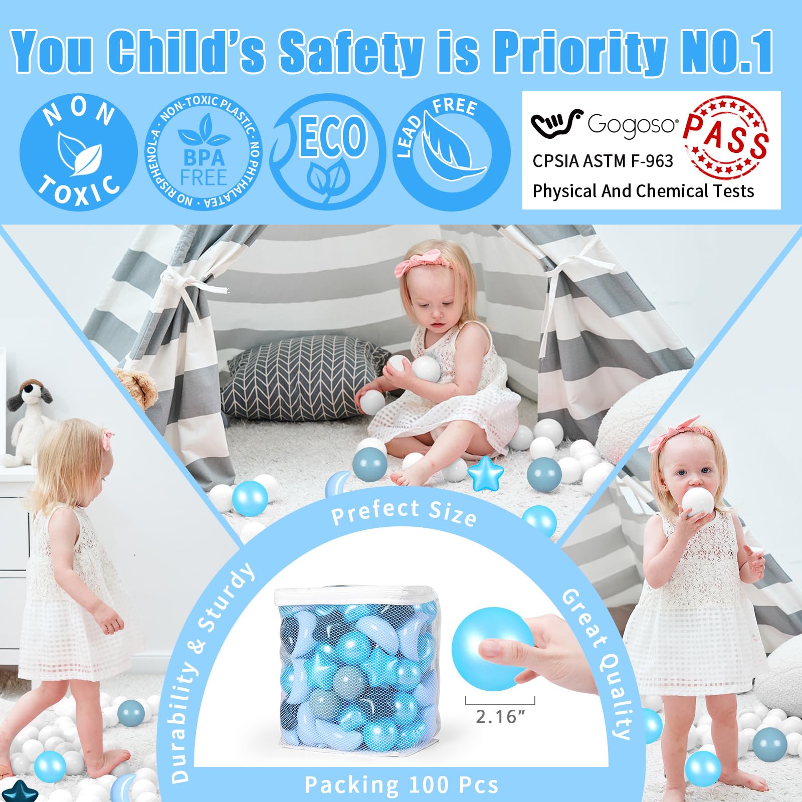 GOGOSO Ball Pit Balls moon shapes — charming moons for storytelling and sensory play