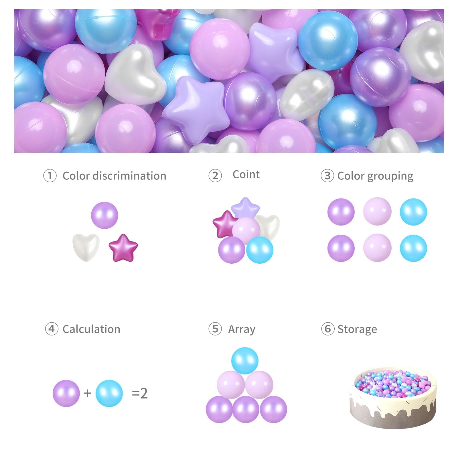 GOGOSO pastel-pink and blue balls support gentle, safe play for toddlers.