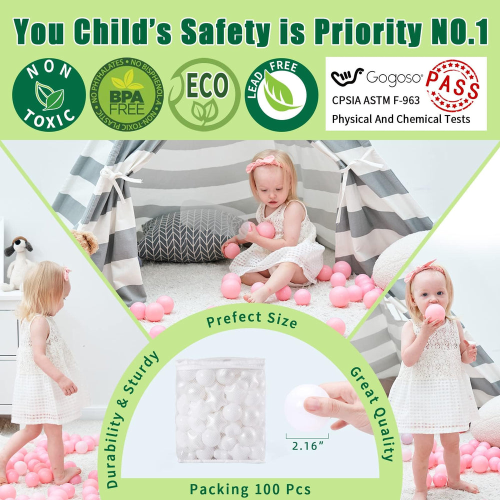 GOGOSO 100-piece ball pack ideal for filling play tents or pools