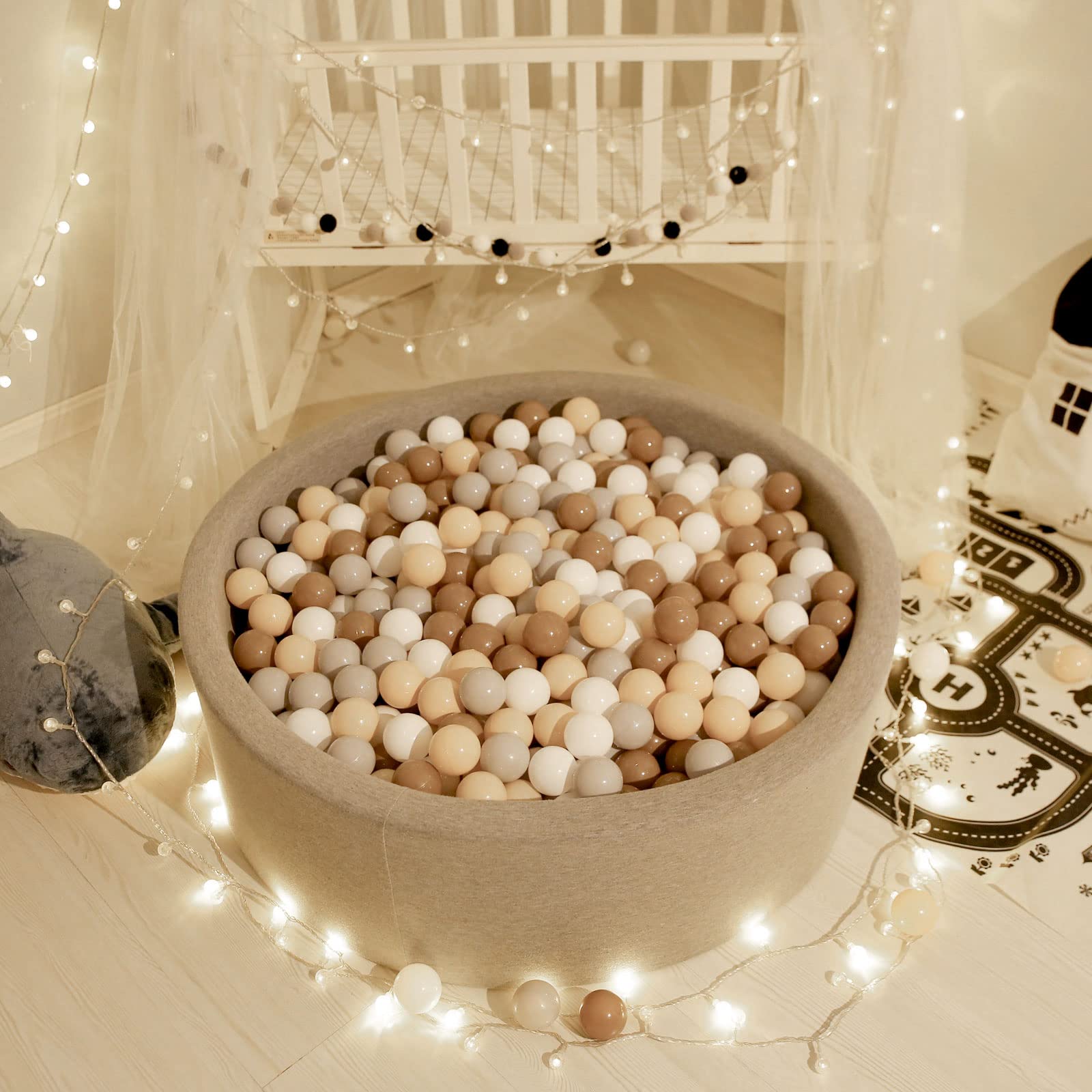 GOGOSO ball pit balls used as a party prop and photo backdrop