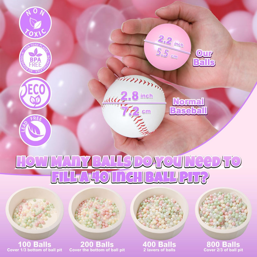GOGOSO pastel clear ball pit balls brighten games and exploration.