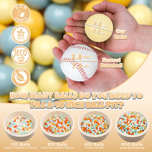 GOGOSO pastel close-up shows 2.2-inch play balls for sensory exploration