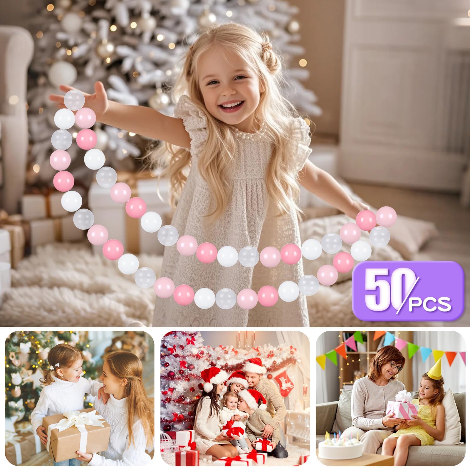 GOGOSO pastel white ball pit balls for babies and color recognition.