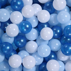 GOGOSO ball pit balls in pearl blue closeup, safe for toddler play