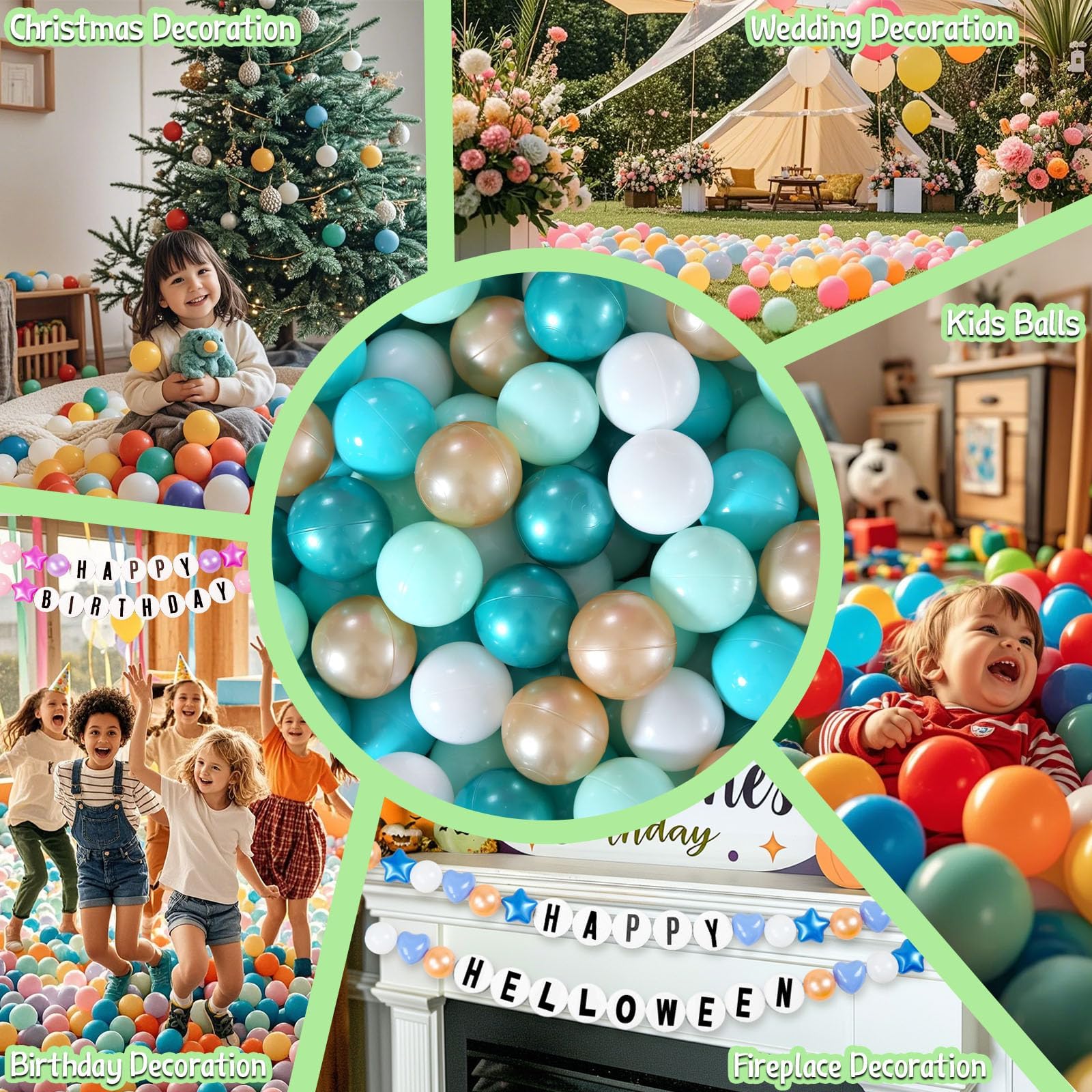 Close-up of GOGOSO soft-plastic balls showing non-toxic materials for safe play