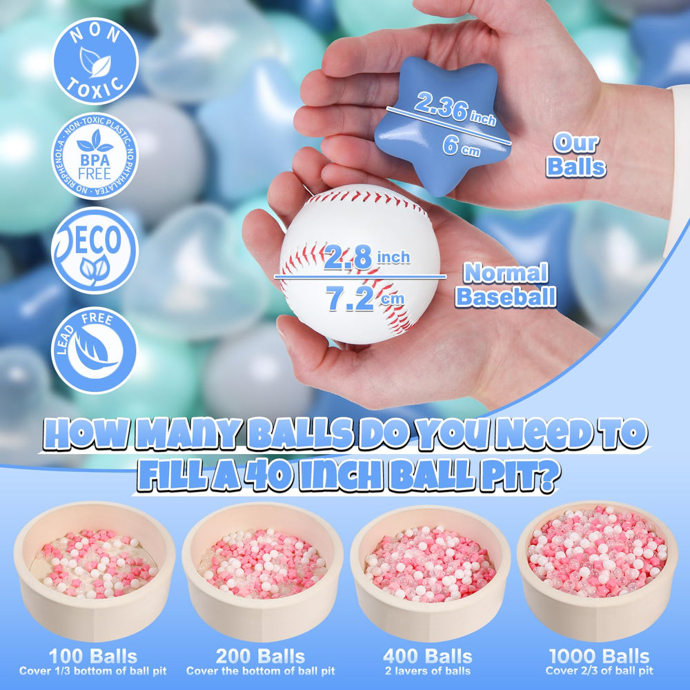 GOGOSO star heart ball in pearl blue supports color recognition