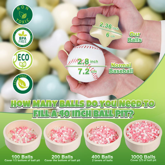 GOGOSO ball pit stars-blue balls encourage color recognition during playtime.
