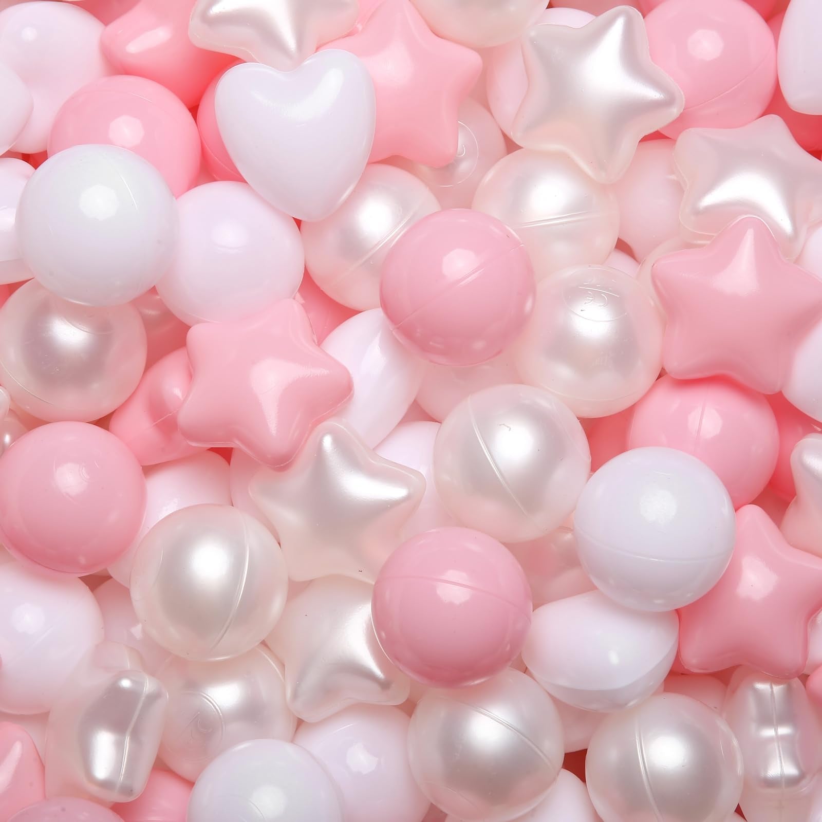 GOGOSO ball pit balls pink-pear stars and hearts for gentle toddler play