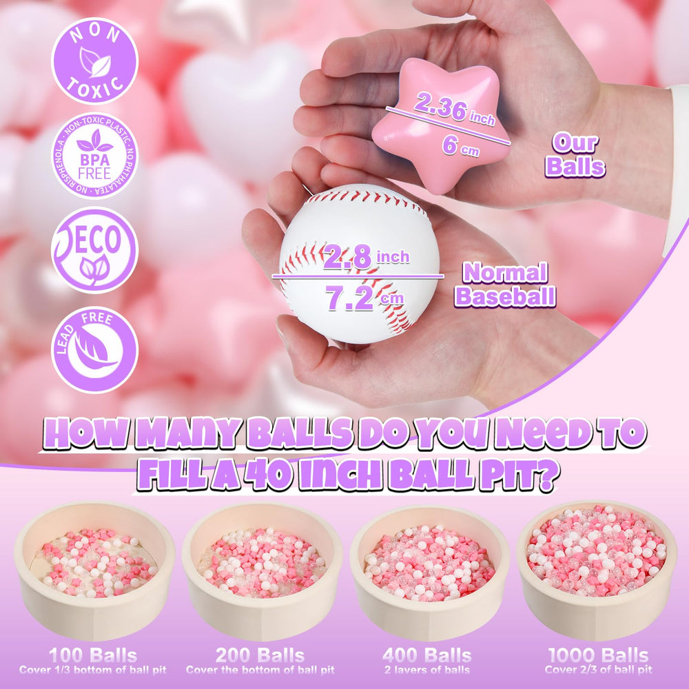 GOGOSO pastel stars and hearts balls boost color recognition and imagination