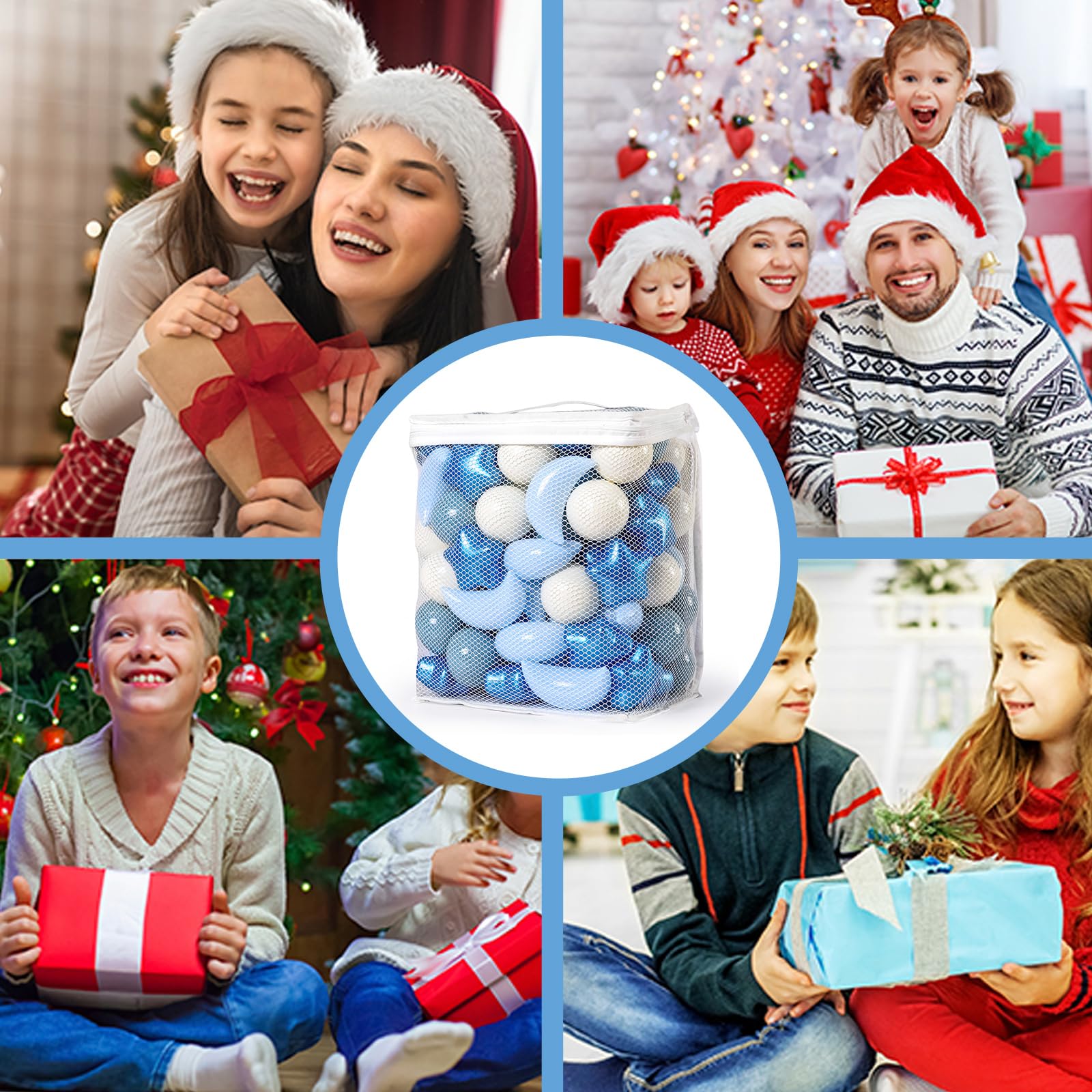 GOGOSO blue and white swirled balls boost visibility during outdoor play.
