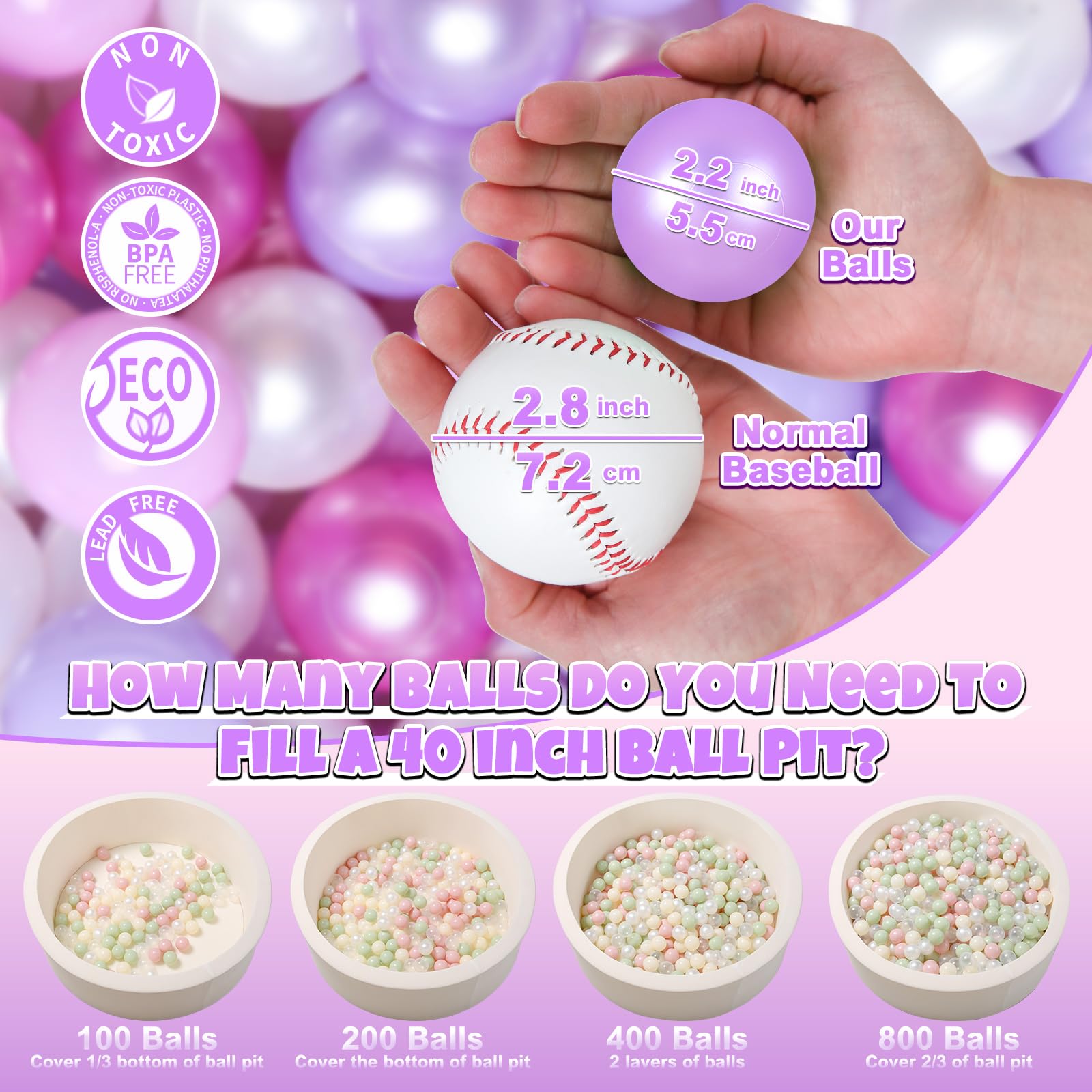 GOGOSO 2-2 inch diameter balls support easy grasp for little hands.