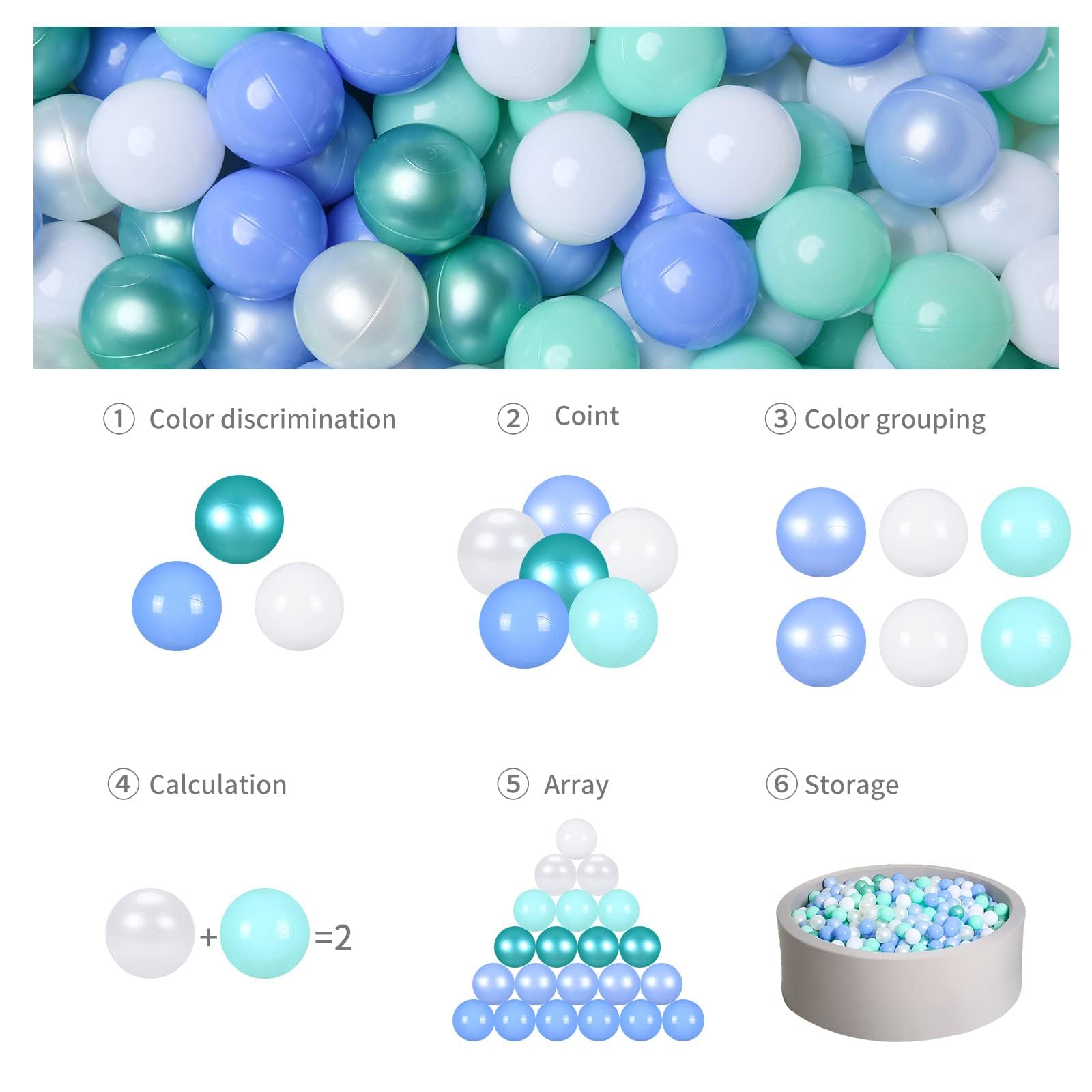 GOGOSO vivid colors aid color recognition and sensory exploration.