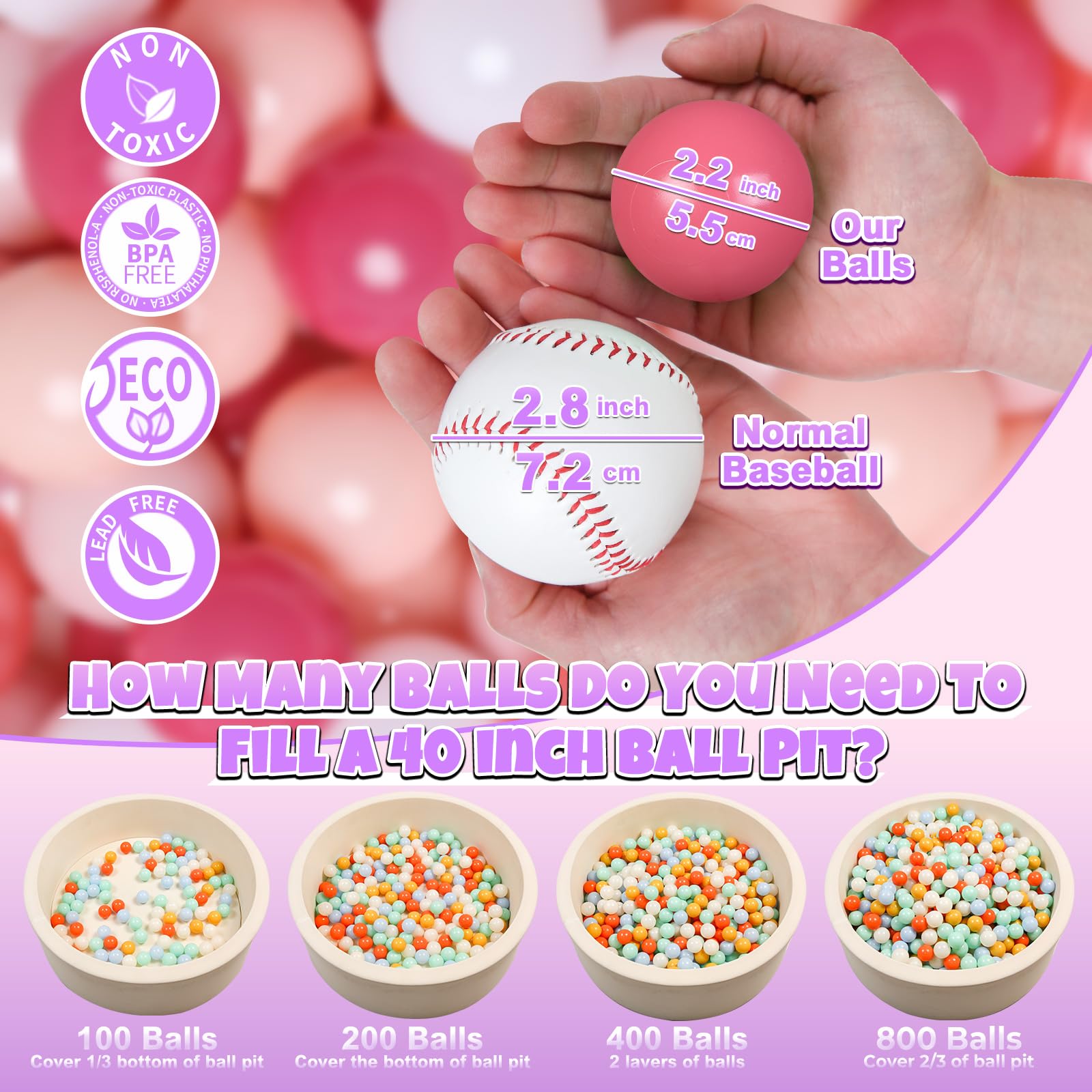 GOGOSO ball pits pink mix balls support tactile exploration during playtime