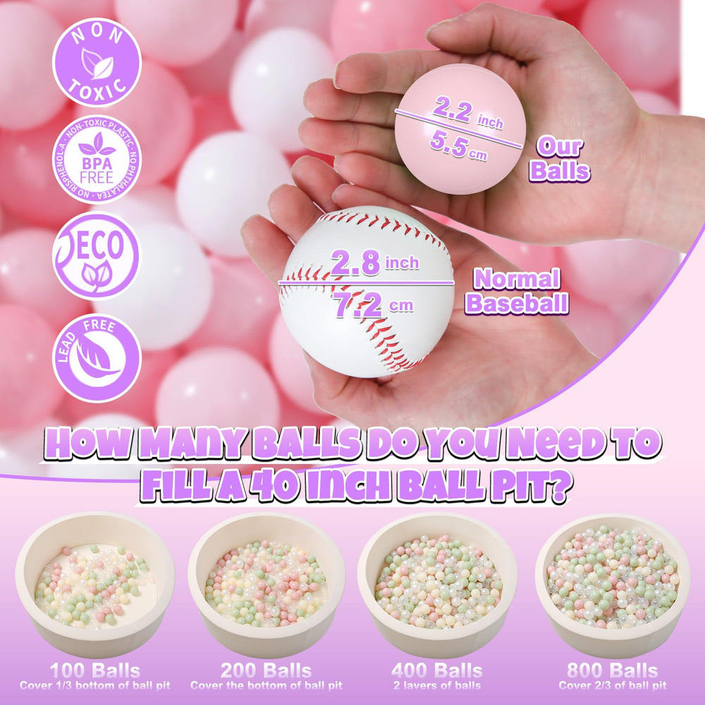 GOGOSO crush-proof pink balls close-up highlight safety and high-quality material.