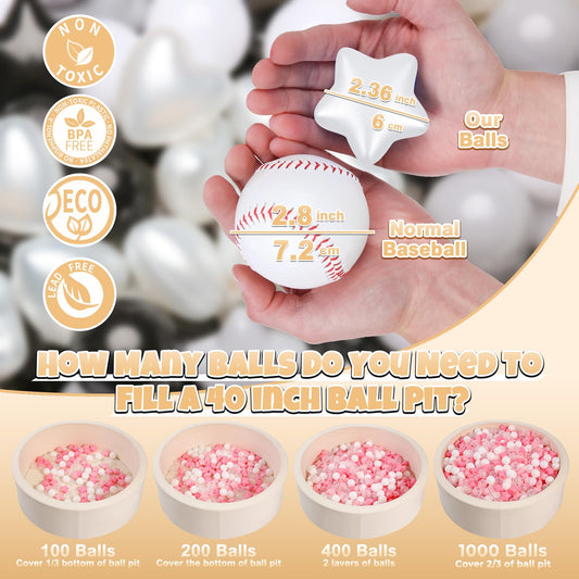 GOGOSO pastel ball pit balls in included storage bag for easy cleanup.