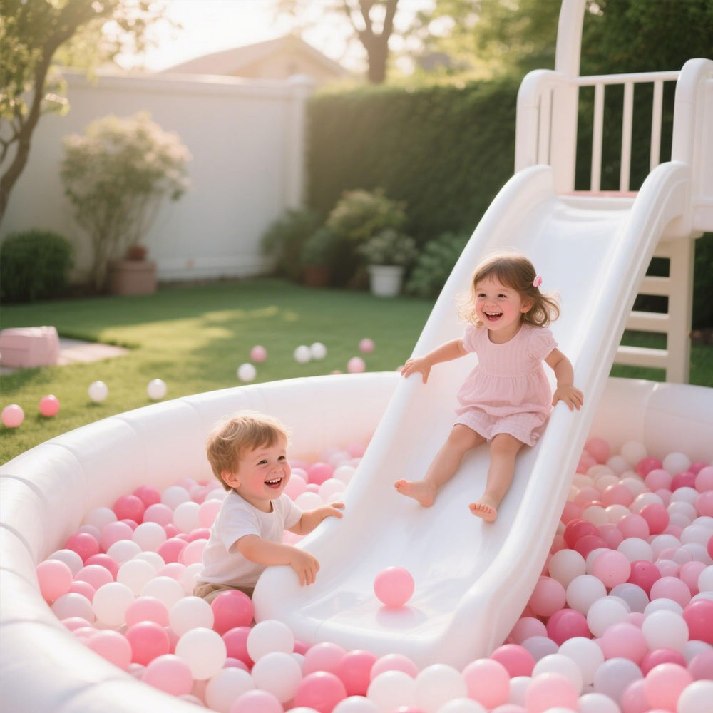GOGOSO pink balls with storage bag for easy cleanup and portability.