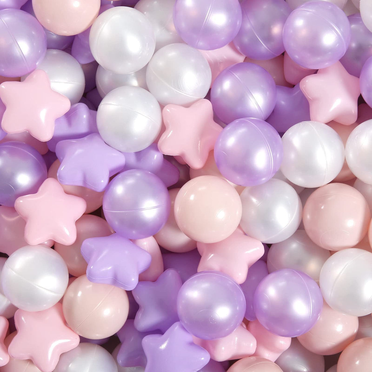 GOGOSO pink star pit balls in a playhouse for safe, imaginative play.