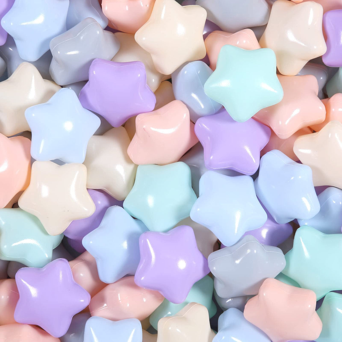 GOGOSO star balls pink close-up; safe soft play for little hands.