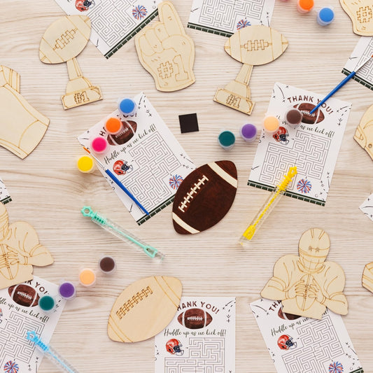 GOGREENWOVEN wooden football crafts for kids to color and keep
