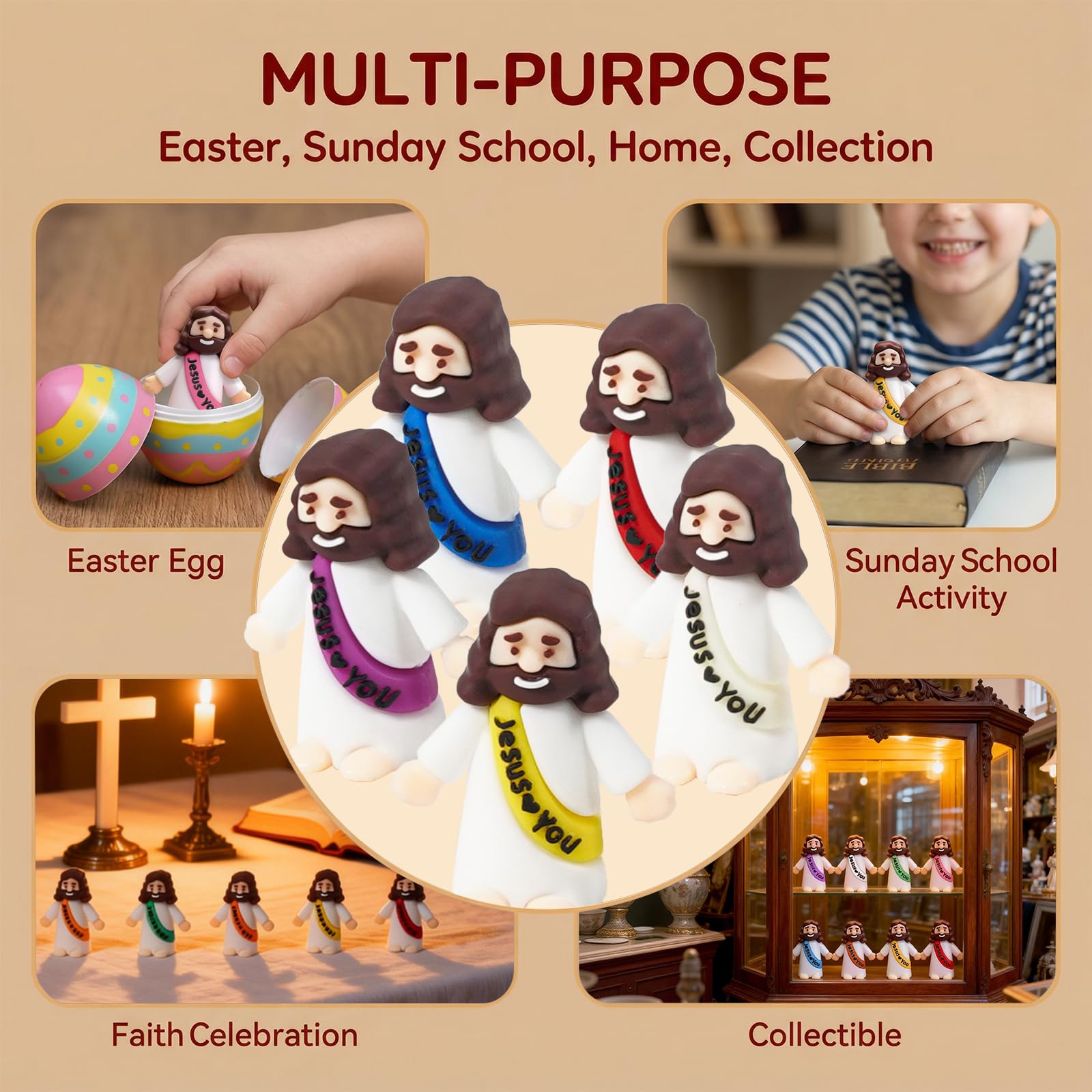 Goherii Little Jesus figure in pure white showcasing purity in classroom displays.