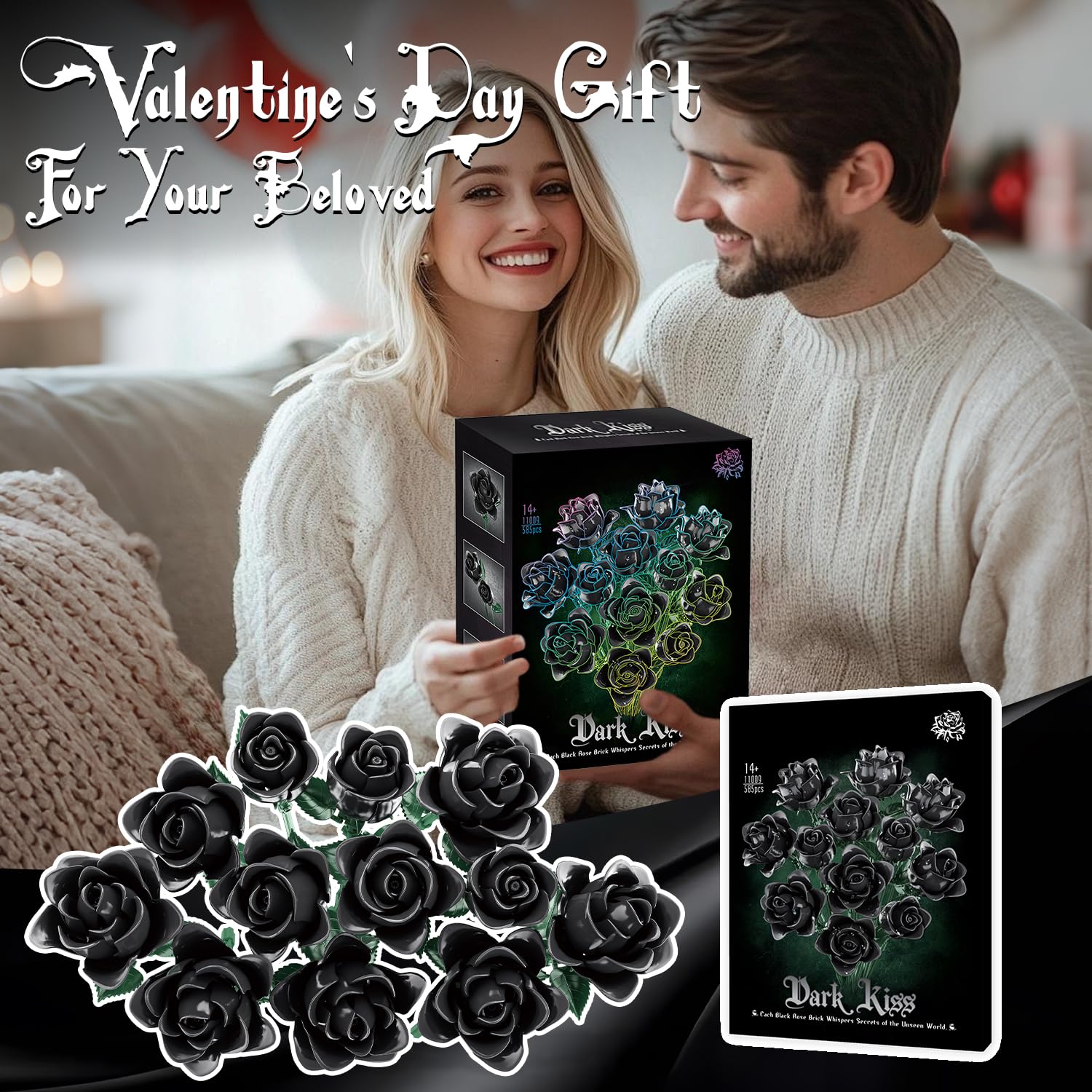 Gohero black roses packaging highlights gift-ready presentation.