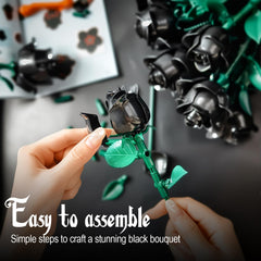 Gohero black roses close-up of lifelike petals for elegant display.