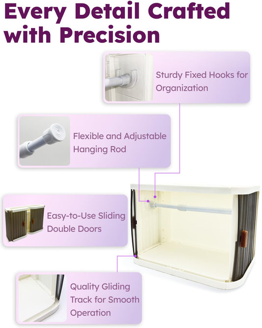 GoingMeta Labubu doll hangers and rod help organize outfits for easy access.