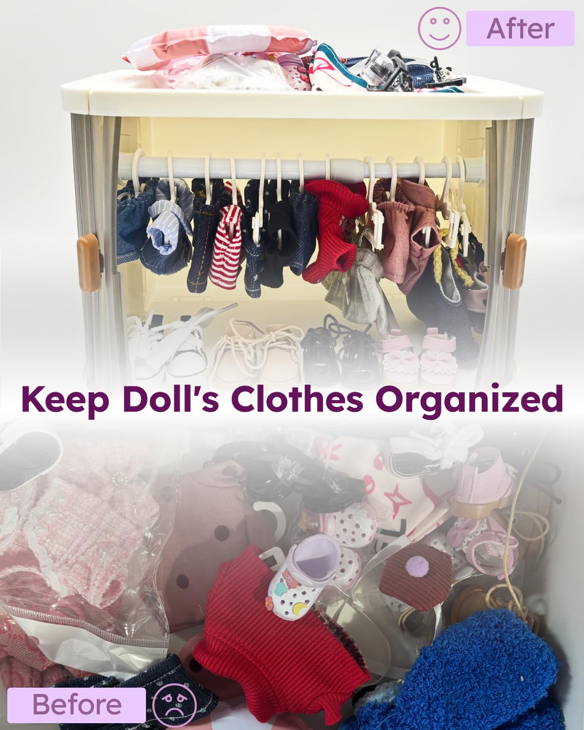 GoingMeta wardrobe fits 15-18 cm Labubu dolls for proper sizing and display.